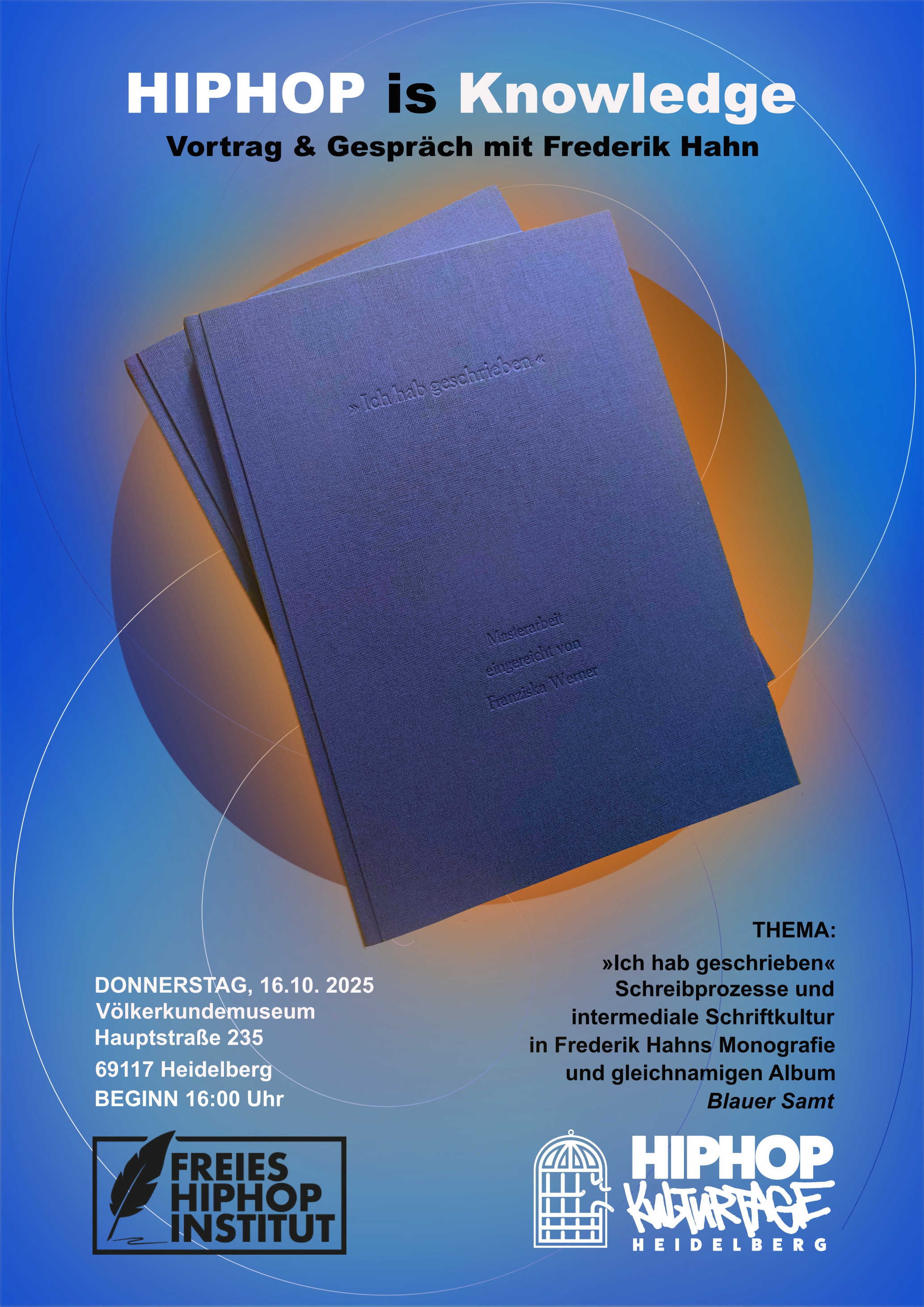 Vortrag „Schreibprozesse in Blauer Samt“ und Gespräch mit Frederik Hahn aka Torch